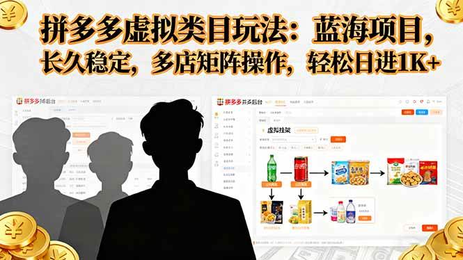 拼多多虚拟类目玩法，蓝海项目，长久稳定，多店矩阵操作，轻松日进1K+ – 战狼项目网_分享创业资讯_最新网络项目资源-生财有道