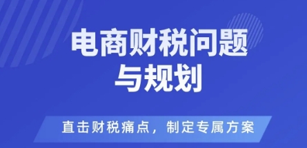 电商企业财税风险与规避，直击财税痛点，制定专属方案 – 战狼项目网_分享创业资讯_最新网络项目资源-生财有道