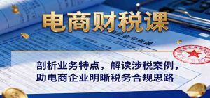 电商财税课：剖析业务特点，解读涉税案例，助电商企业明晰税务合规思路 – 战狼项目网_分享创业资讯_最新网络项目资源-生财有道