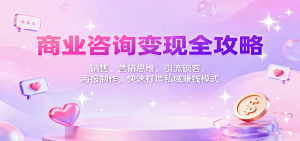 商业咨询变现全攻略:销售、营销思维,引流锁客,海报制作,快速打造私域赚钱模式 – 战狼项目网_分享创业资讯_最新网络项目资源-生财有道