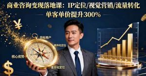 商业咨询变现落地课：IP定位/视觉营销/流量转化，单客单价提升300% – 战狼项目网_分享创业资讯_最新网络项目资源-生财有道