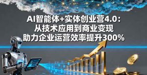 AI智能体+实体创业营4.0：从技术应用到商业变现 助力企业运营效率提升300% – 战狼项目网_分享创业资讯_最新网络项目资源-生财有道