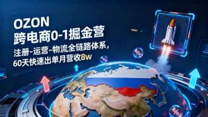 OZON跨境电商0-1掘金营:注册-运营-物流全链路体系,60天快速出单月营收8w – 战狼项目网_分享创业资讯_最新网络项目资源-生财有道