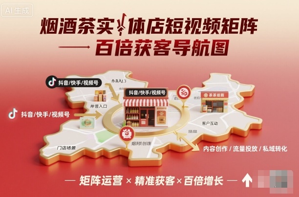 烟酒茶实体店短视频矩阵百倍获客导航图 – 战狼项目网_分享创业资讯_最新网络项目资源-生财有道