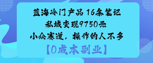 蓝海冷门产品：16条笔记私域变现9750米小众赛道，操作的人不多 – 战狼项目网_分享创业资讯_最新网络项目资源-生财有道