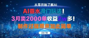 AI香水冷门玩法！3月卖2000单收益2w多！制作过程原来如此简单 – 战狼项目网_分享创业资讯_最新网络项目资源-生财有道