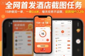 全网首发酒店截图任务，15秒做完一单，一单0.6米，每天任务不设限，矩阵操作日入3张【揭秘】 – 战狼项目网_分享创业资讯_最新网络项目资源-生财有道