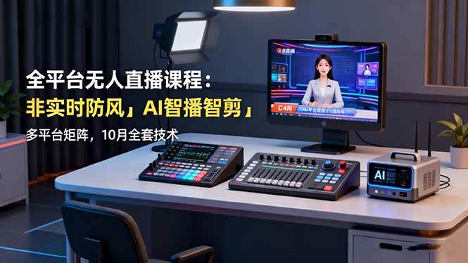 全平台无人直播课程：非实时防风＋AI智播智剪＋多平台矩阵，10月全套技术 – 战狼项目网_分享创业资讯_最新网络项目资源-生财有道