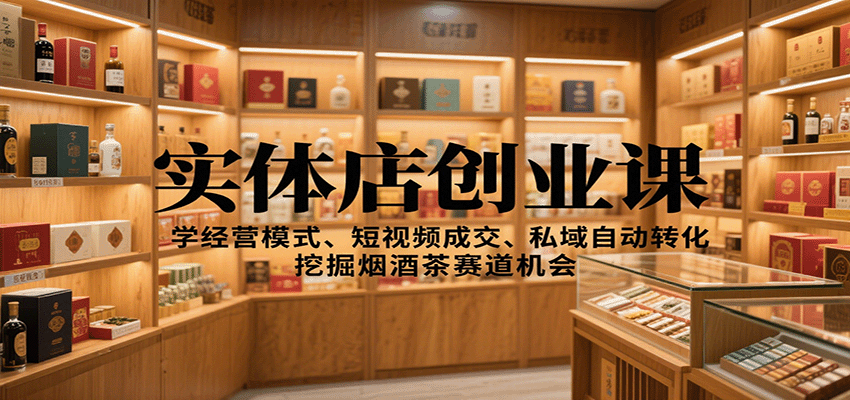 实体店创业课：学经营模式、短视频成交、私域自动转化，挖掘烟酒茶赛道机会 – 战狼项目网_分享创业资讯_最新网络项目资源-生财有道