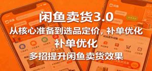 闲鱼卖货3.0,从核心准备到选品定价,补单优化,多招提升闲鱼卖货效果 – 战狼项目网_分享创业资讯_最新网络项目资源-生财有道