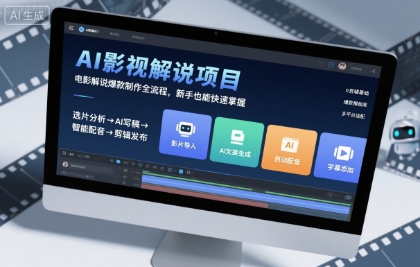 AI影视解说项目，电影解说爆款制作全流程，新手也能快速掌握 – 战狼项目网_分享创业资讯_最新网络项目资源-生财有道