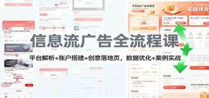 信息流广告全流程课：平台解析+账户搭建+创意落地页，数据优化 + 案例实战 – 战狼项目网_分享创业资讯_最新网络项目资源-生财有道