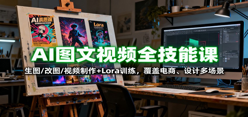 AI图文视频全技能课：生图/改图/视频制作+Lora训练，覆盖电商 、设计多场景 – 战狼项目网_分享创业资讯_最新网络项目资源-生财有道