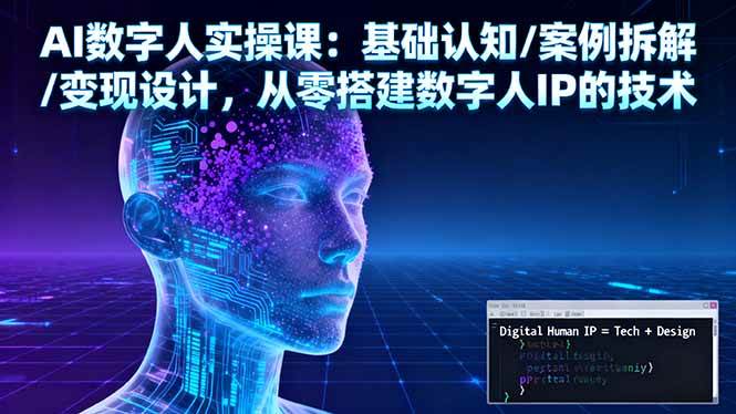 AI数字人实操课：基础认知/案例拆解/变现设计，从零搭建数字人IP的技术 – 战狼项目网_分享创业资讯_最新网络项目资源-生财有道