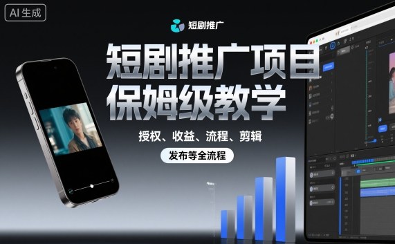 短剧推广项目保姆级教学，授权、收益、流程、剪辑，发布等全流程 – 战狼项目网_分享创业资讯_最新网络项目资源-生财有道