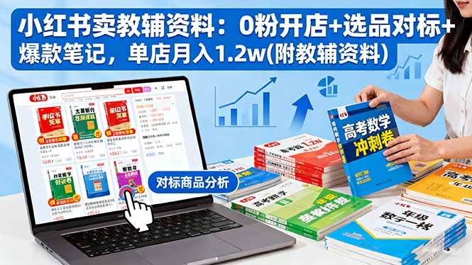 小红书卖教辅资料：0粉开店+选品对标+爆款笔记，单店月入1.2w(附教辅资料) – 战狼项目网_分享创业资讯_最新网络项目资源-生财有道
