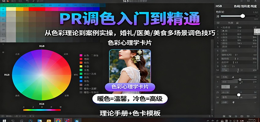 PR调色入门到精通：从色彩理论到案例实操，婚礼/医美/美食多场景调色技巧 – 战狼项目网_分享创业资讯_最新网络项目资源-生财有道