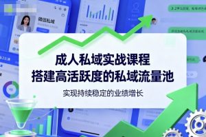 成人私域实战课程,搭建高活跃度的私域流量池,实现持续稳定的业绩增长 – 战狼项目网_分享创业资讯_最新网络项目资源-生财有道