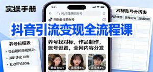 抖音引流变现全流程课：养号找对标，作品制作，账号设置，全网内容分发 – 战狼项目网_分享创业资讯_最新网络项目资源-生财有道