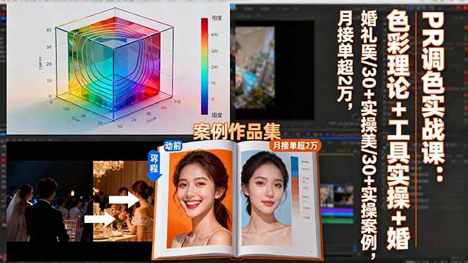PR调色实战课：色彩理论+工具实操+婚礼医美/30+实操案例，月接单超2万 – 战狼项目网_分享创业资讯_最新网络项目资源-生财有道