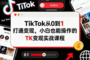 TikTok从0到1打通变现，小白也能操作的TK变现实战课程 – 战狼项目网_分享创业资讯_最新网络项目资源-生财有道