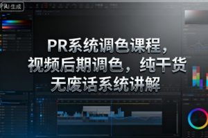 PR系统调色课程，视频后期调色，纯干货无废话系统讲解 – 战狼项目网_分享创业资讯_最新网络项目资源-生财有道