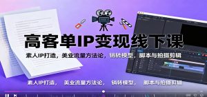 高客单IP变现线下大课：素人IP打造，美业流量方法论，销转模型，脚本与拍摄剪辑 – 战狼项目网_分享创业资讯_最新网络项目资源-生财有道