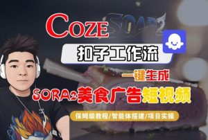 Coze扣子智能体工作流一键生成“SORA2美食广告“短视频，全流程保姆级教学 – 战狼项目网_分享创业资讯_最新网络项目资源-生财有道