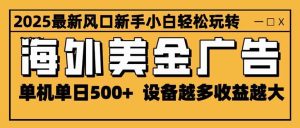 2025最新风口 海外美金广告 单机单日500+ 可无限放大 设备越多收益越大… – 战狼项目网_分享创业资讯_最新网络项目资源-生财有道