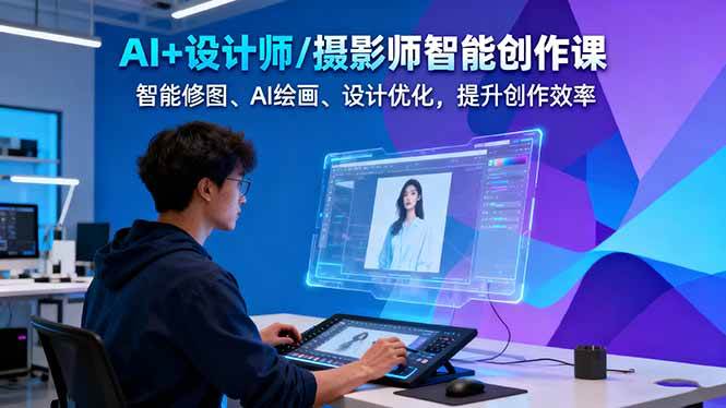 AI+设计师/摄影师智能创作课：智能修图、AI绘画、设计优化，提升创作效率 – 战狼项目网_分享创业资讯_最新网络项目资源-生财有道