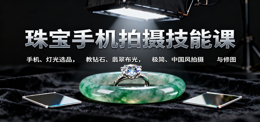 珠宝手机拍摄技能课:手机、 灯光选品，教钻石、翡翠布光，极简、中国风拍摄与修图 – 战狼项目网_分享创业资讯_最新网络项目资源-生财有道