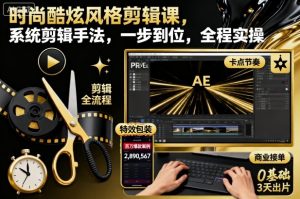 时尚酷炫风格剪辑课，系统剪辑手法，一步到位，全程实操 – 战狼项目网_分享创业资讯_最新网络项目资源-生财有道