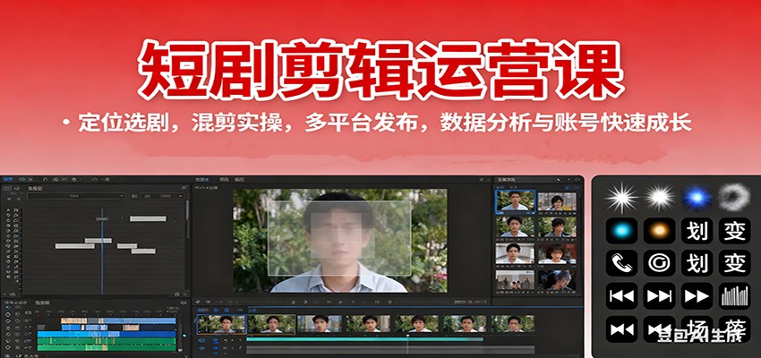 短剧剪辑运营课：定位选剧，混剪实操，多平台发布，数据分析与账号快速成长 – 战狼项目网_分享创业资讯_最新网络项目资源-生财有道