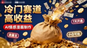 公众号冷门赛道，用AI做情感漫画，7天开通流量主，操作简单，小白可玩 – 战狼项目网_分享创业资讯_最新网络项目资源-生财有道