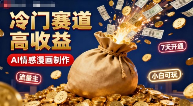 公众号冷门赛道，用AI做情感漫画，7天开通流量主，操作简单，小白可玩 – 战狼项目网_分享创业资讯_最新网络项目资源-生财有道