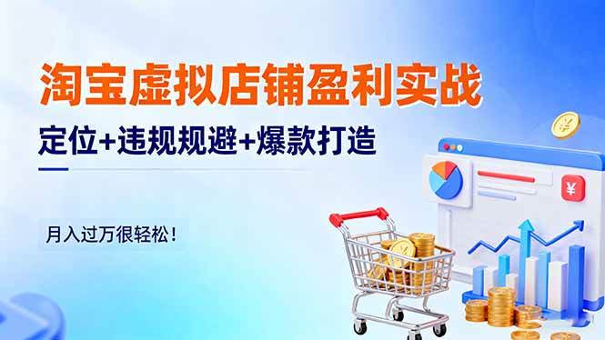 淘宝虚拟店铺盈利实战：定位+违规规避+爆款打造，月入过万很轻松！ – 战狼项目网_分享创业资讯_最新网络项目资源-生财有道