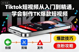 Tiktok短视频从入门到精通，学会制作TK爆款短视频 – 战狼项目网_分享创业资讯_最新网络项目资源-生财有道