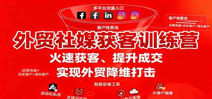 外贸社媒获客训练营，火速获客、提升成交，实现外贸降维打击 – 战狼项目网_分享创业资讯_最新网络项目资源-生财有道