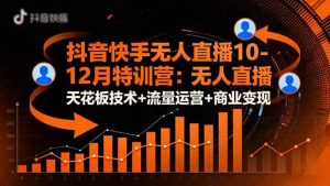 抖音快手无人直播10-12月特训营：无人直播天花板技术+流量运营+商业变现 – 战狼项目网_分享创业资讯_最新网络项目资源-生财有道