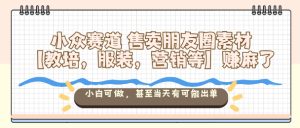 小众赛道售卖朋友圈素材【教培，服装，营销等】賺麻了，小白可做，甚至当天有可能出单 – 战狼项目网_分享创业资讯_最新网络项目资源-生财有道