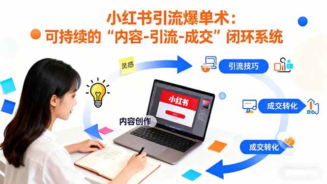 小红书引流爆单术：构建一套低成本 可持续的“内容-引流-成交”闭环系统 – 战狼项目网_分享创业资讯_最新网络项目资源-生财有道