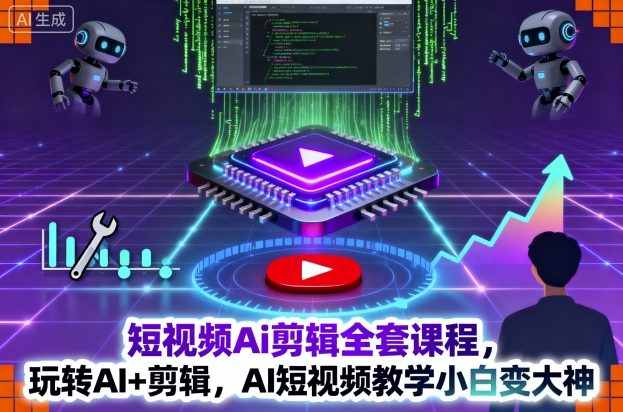 短视频Ai剪辑全套课程，玩转AI+剪辑，AI短视频教学小白变大神 – 战狼项目网_分享创业资讯_最新网络项目资源-生财有道