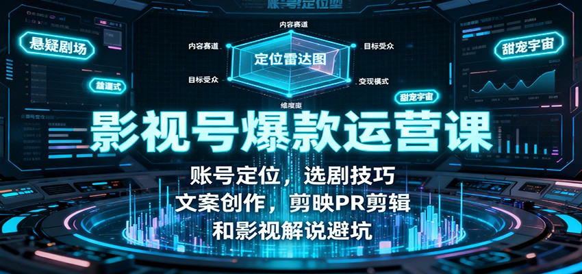 影视号爆款运营课：账号定位，选剧技巧，文案创作，剪映PR剪辑和影视解说避坑 – 战狼项目网_分享创业资讯_最新网络项目资源-生财有道
