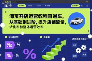 淘宝开店运营教程直通车，从基础到进阶，提升店铺流量，转化率和整体运营效率（更新11月） – 战狼项目网_分享创业资讯_最新网络项目资源-生财有道