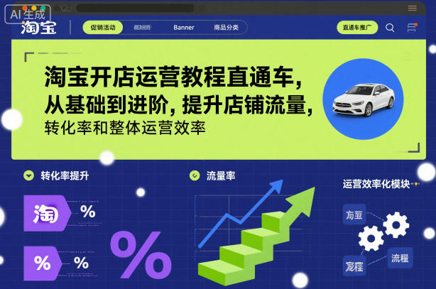 淘宝开店运营教程直通车，从基础到进阶，提升店铺流量，转化率和整体运营效率（更新11月） – 战狼项目网_分享创业资讯_最新网络项目资源-生财有道