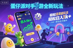蛋仔派对手游全新玩法，轻松日入1k+，风口信息差玩法，当天见收益，小白一部手机可操作 – 战狼项目网_分享创业资讯_最新网络项目资源-生财有道