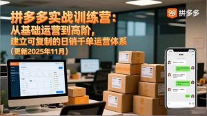 拼多多实战训练营：从基础运营到高阶，建立可复制的日销千单运营体系（更新11月） – 战狼项目网_分享创业资讯_最新网络项目资源-生财有道