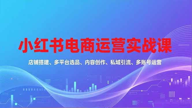 小红书电商运营实战课，店铺搭建、多平台选品、内容创作、私域引流、多账号运营等玩法 – 战狼项目网_分享创业资讯_最新网络项目资源-生财有道