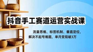 抖音手工赛道运营实战课，流量思维、标签机制、垂直定位，解决不起号难题，单月变现破3万 – 战狼项目网_分享创业资讯_最新网络项目资源-生财有道