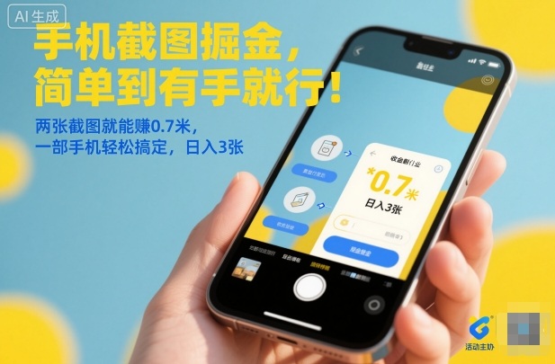 手机截图掘金，简单到有手就行！两张截图就能賺0.7米，一部手机轻松搞定，日入3张【揭秘】 – 战狼项目网_分享创业资讯_最新网络项目资源-生财有道